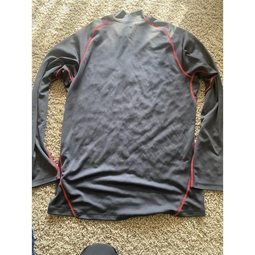 NORTH FACE Vapor Wick Shirt Men's XL Black Red‎ 1/4 Zip Long Sleeve